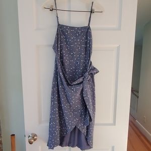New w/o tags  Blue Spagetti Strap Wrap Dress